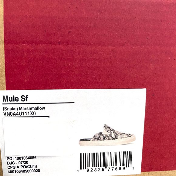 🌸Sale🌸 VANS Mule Sf Snake Leather Marshmallow Sandals Women's Size VN0A4U111X0 - Picture 8 of 8